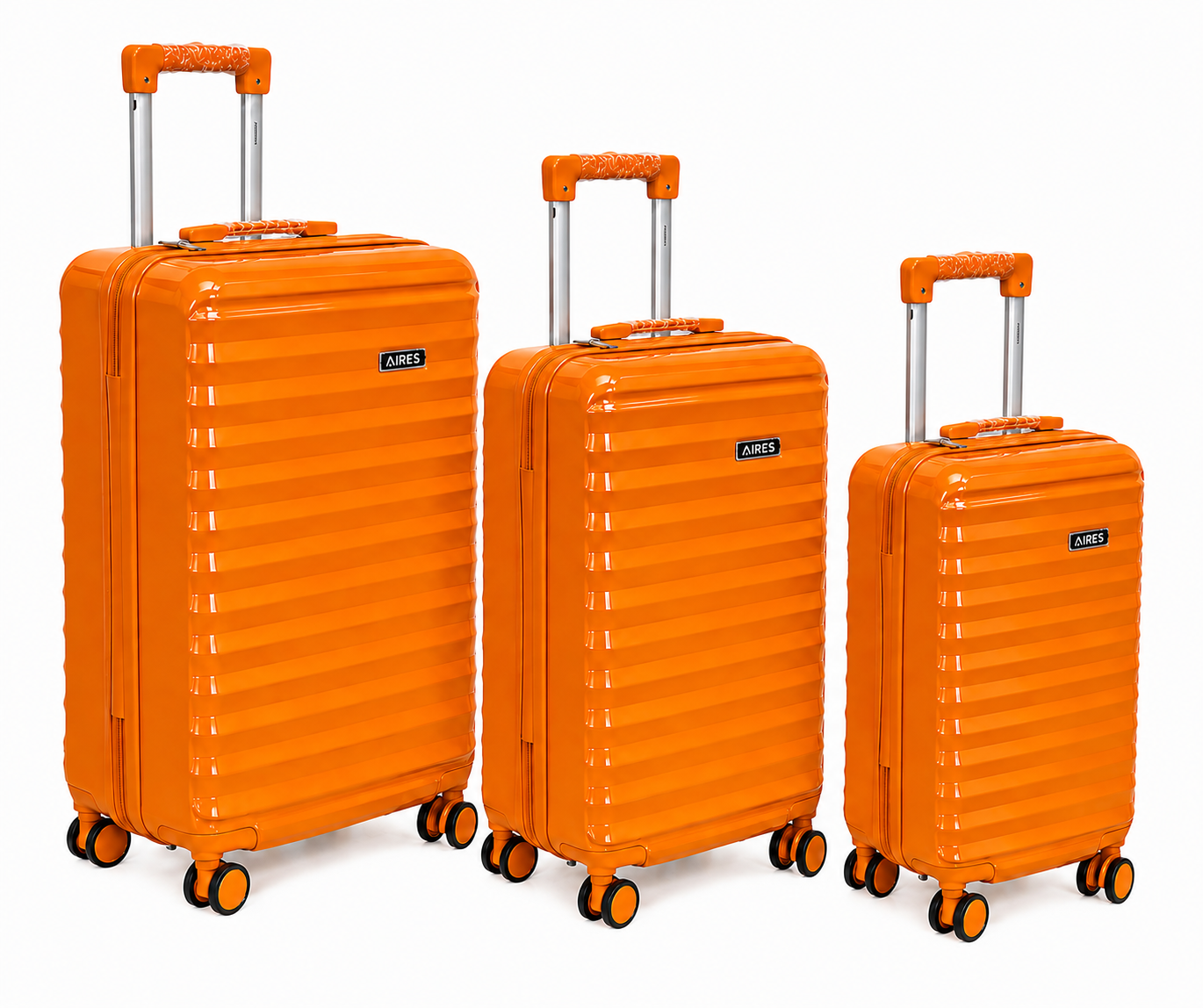 (image for) AP-2301 Orange 3-Pieces Hard Shell Travel Luggage Set